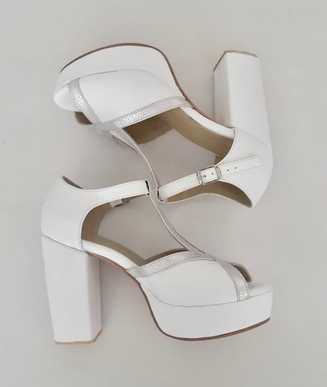 Chic blanco con plateado 10cm