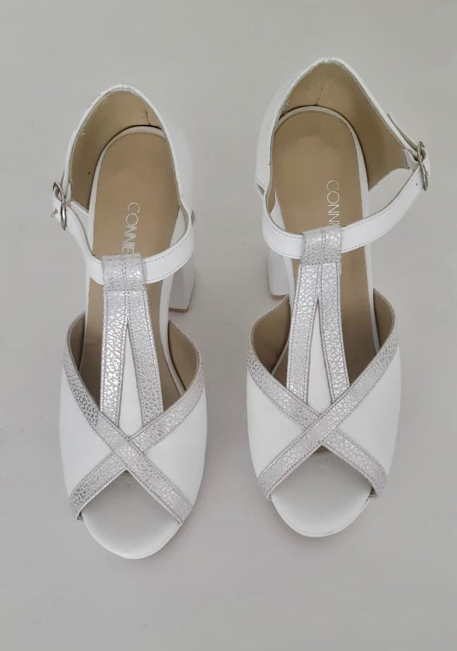 Chic blanco con plateado 10cm